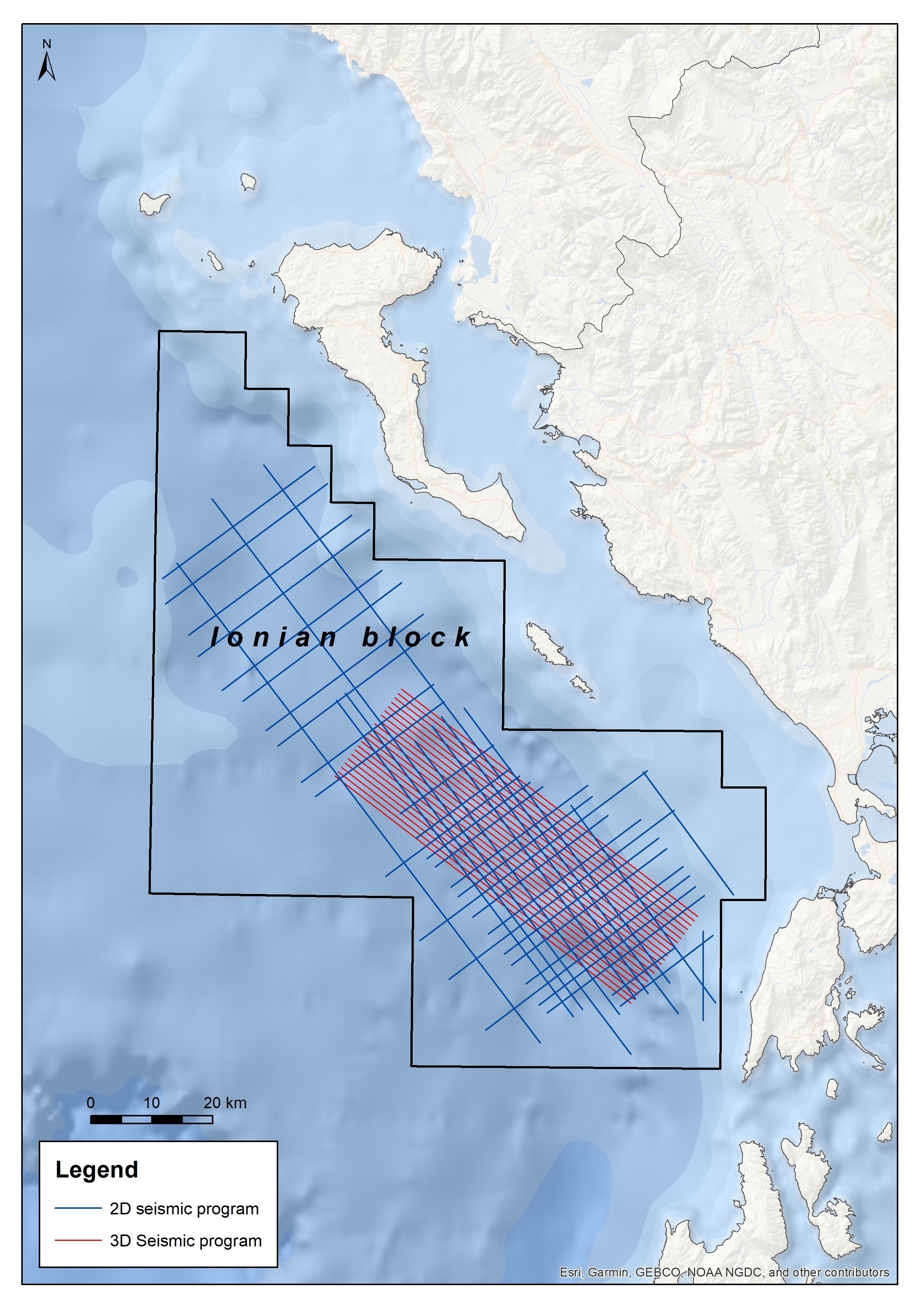 Ionian block 2D 3D seismic program